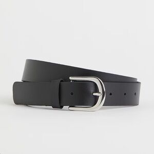 H&M Black Belt with Silver Buckle